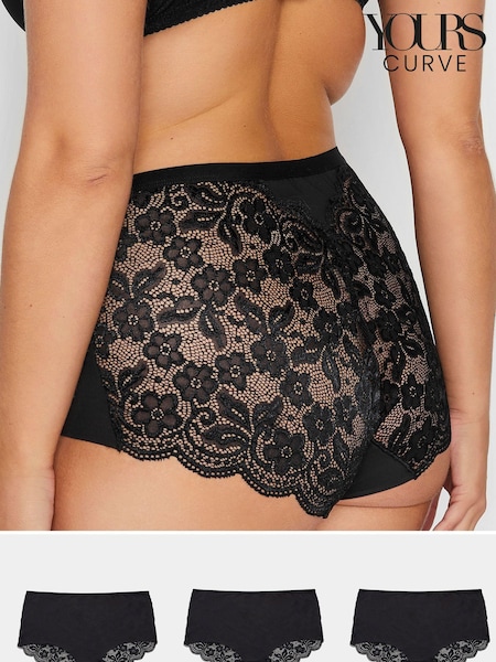 Yours Curve Lace Back Knickers 3 Pack (B91832) | €25