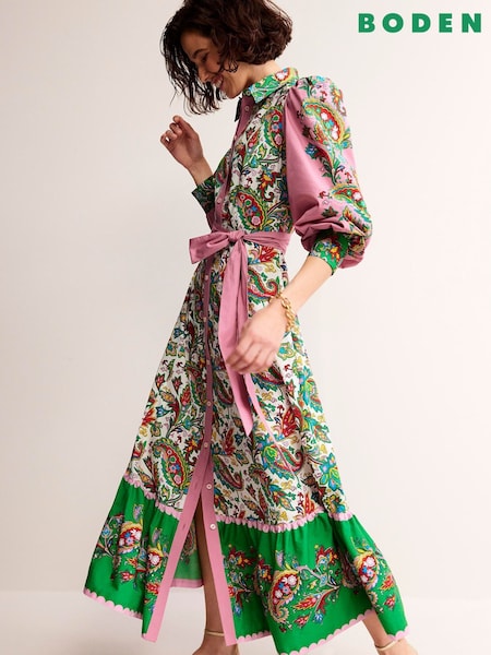 Boden Cream Cotton Midi Shirt Dress (B91866) | €126