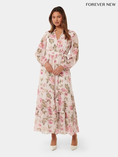 Forever New Pink Sonia Ruffle Midi Dress (B91965) | €70