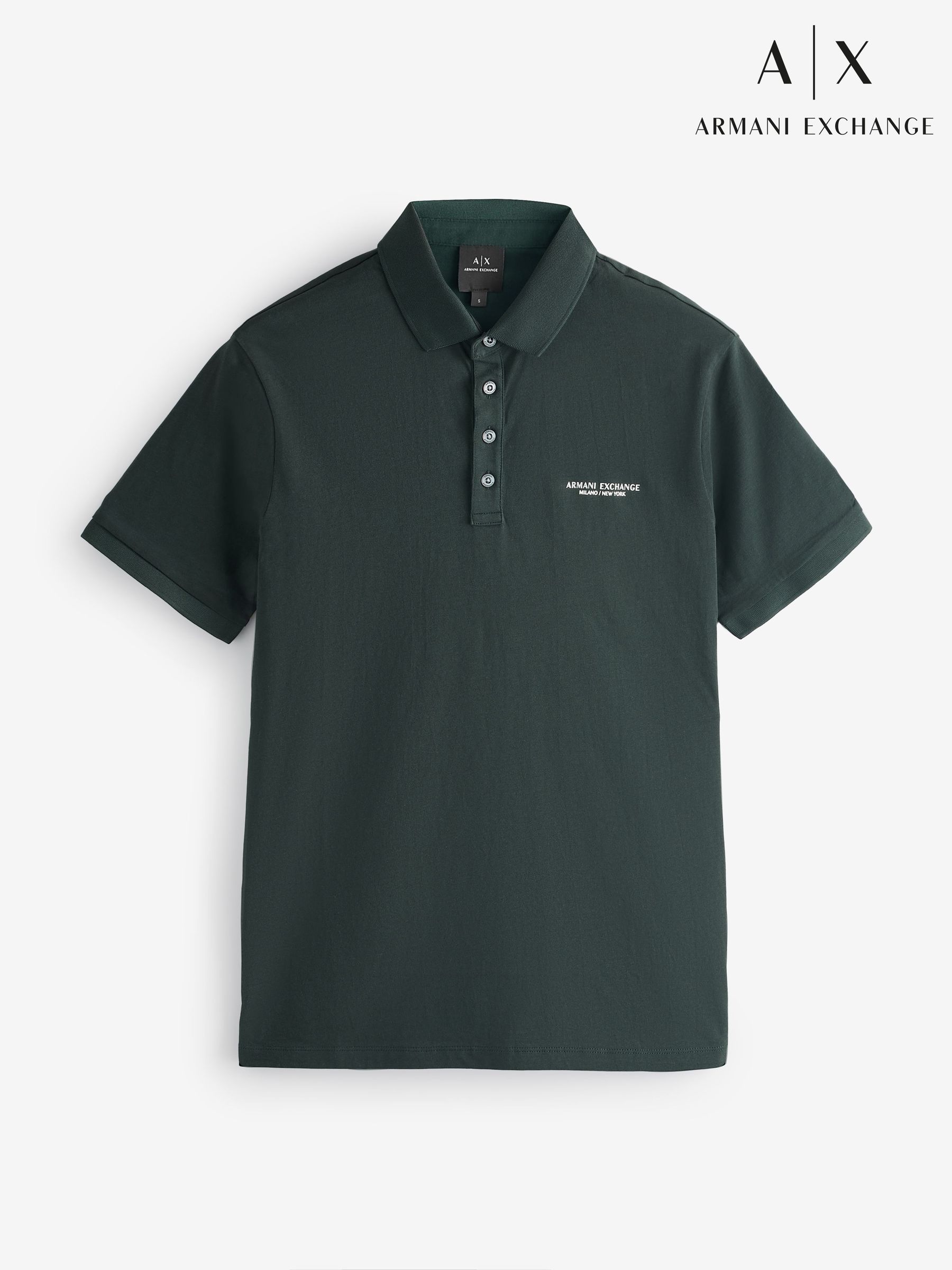 00s Armani Exchange faded knit polo shirt