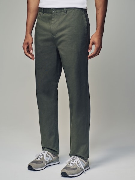 Khaki Green Straight Fit Utility Chino 100% Cotton Trousers (B92059) | €13