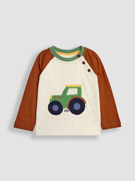 JoJo Maman Bébé Natural Tractor Appliqué Top (B92077) | €30