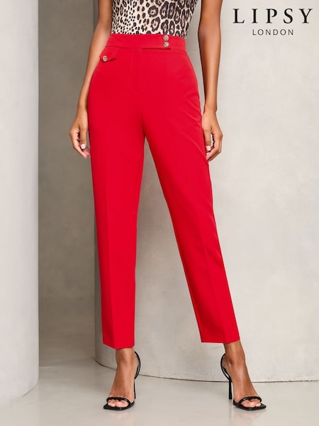 Roșu - Lipsy Pocket Detail Pantaloni de lucru (B92091) | 177 LEI