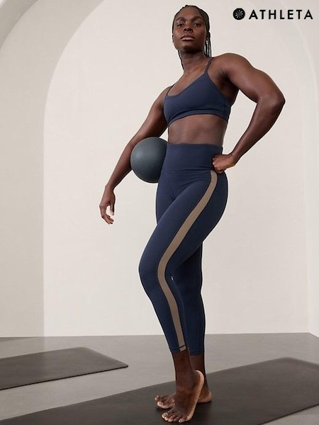 Athleta Navy Blue Elation Ultra High Waisted Colourblock 7/8 Leggings (B92167) | €46