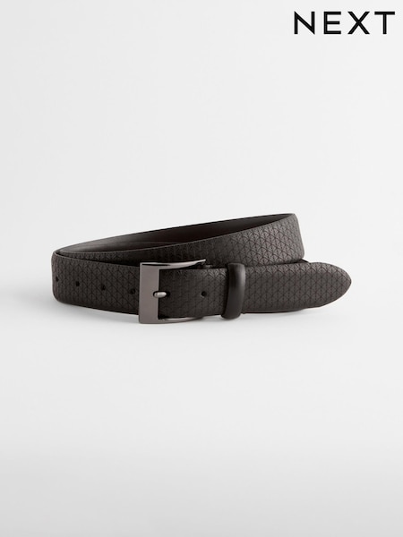 Black Geometric Signature Laser Engraved Belt (B92186) | €18