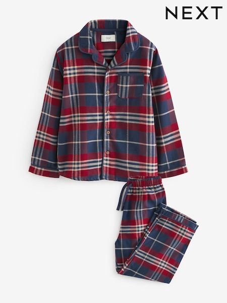 Navy/Red Check Single Traddy Woven 100% Cotton Pyjamas (9mths-10yrs) (B92269) | AED53 - AED63
