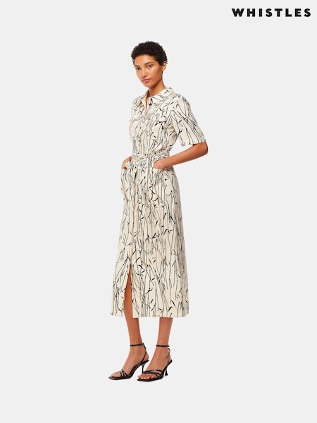 Whistles Bamboo Shoots Fontella White Dress (B92355) | €108
