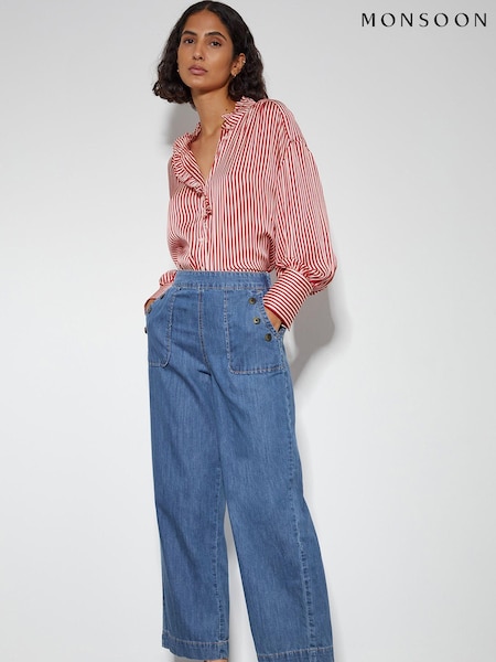 Monsoon Harper Short Length Crop 100% Cotton Jeans (B92431) | €35