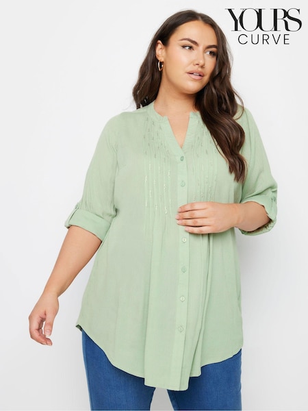Vihreä - Yours Curve Pintuck koristeltu Paidat (B92522) | €41