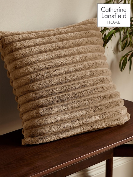 Catherine Lansfield Natural Catherine Lansfield Soft and Cosy Ribbed Cushion (B92554) | €22