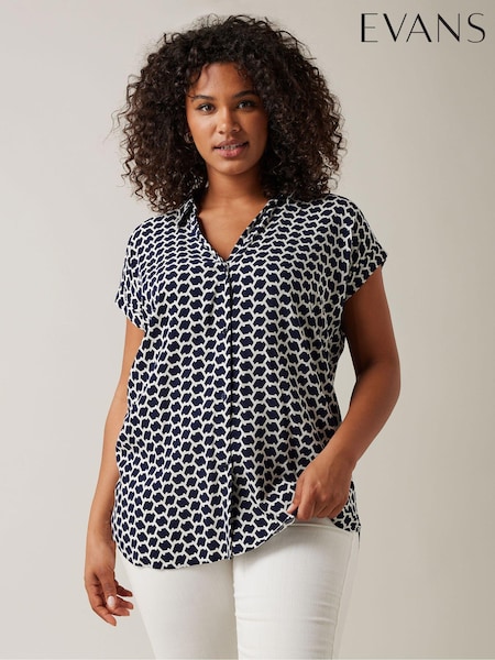 Evans Curve Zig Zag Print Blouse (B92586) | €49