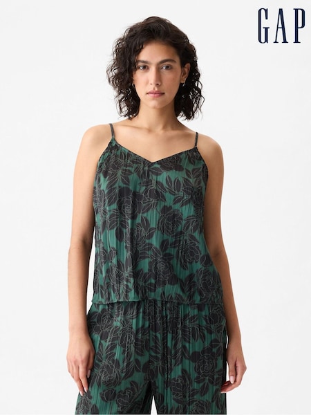 Gap Green Pleated Satin Camisole (B92659) | €13.50