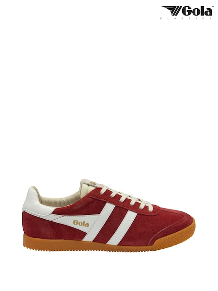 Gola Red Mens Elan Suede Lace-Up Trainers (B92692) | ₪453