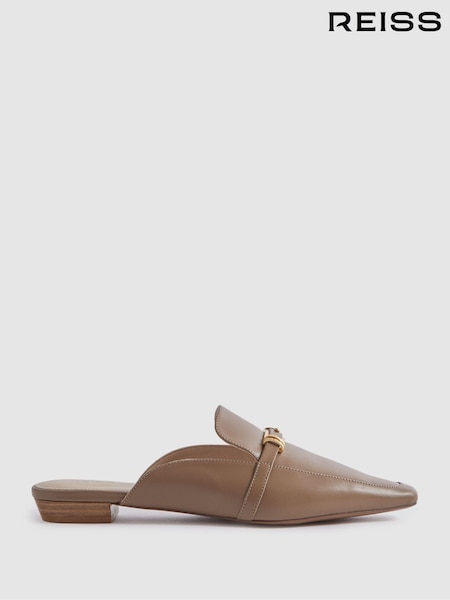 Reiss Meghan Flat Leather Mules (B92781) | € 195