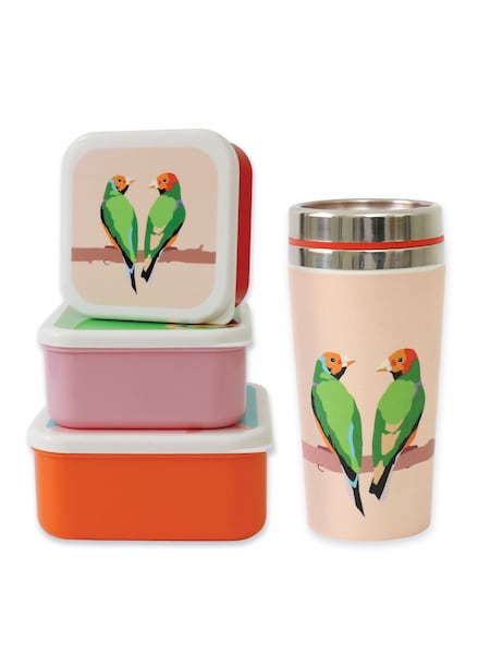 Emily Brooks Insulated Travel Mug & Set of 3 Snack Pots (B92917) | €37