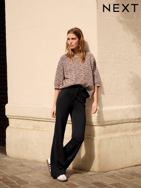 Black High Waist Tailored Flared Trousers (B93087) | €22