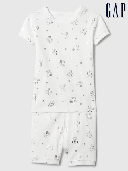 Gap White Disney Minnie Mouse Organic Cotton Pyjama Set (6mths-5yrs) (B93113) | €11.50