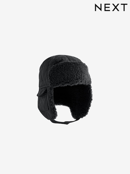 Black Quilted Trapper Hat (1-16yrs) (B93132) | CHF 16 - CHF 22