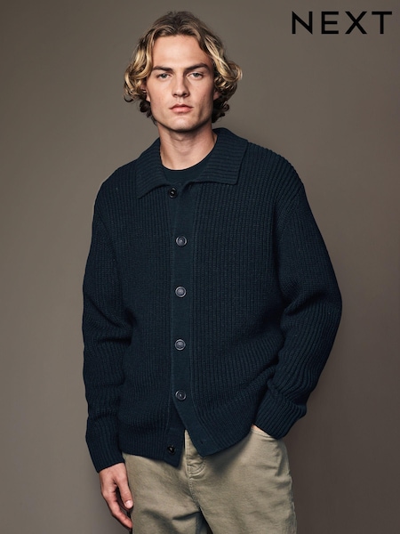 črna - Relaxed Fit Rib Knit Shacket with Wool (B93253) | € 24