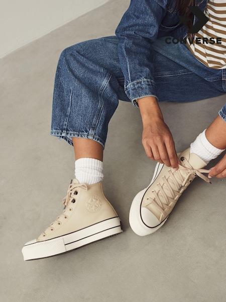 Nude - Tenisi Converse din piele Chuck Taylor All Star Haine modelatoare (B93259) | 396 LEI