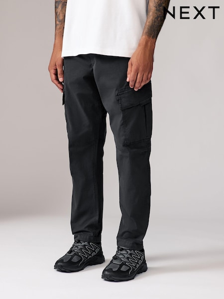 Black Regular Fit Stretch Utility Cargo Trousers (B93315) | €10