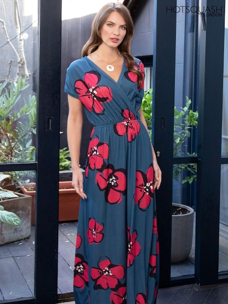 Hot Squash Petite Blue Maxi Jersey Dress (B93435) | kr2 510