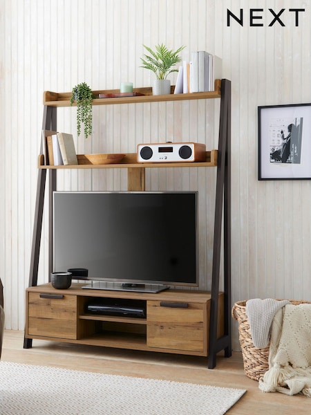 Dark Bronx Oak Effect Ladder TV Unit (B93502) | €365