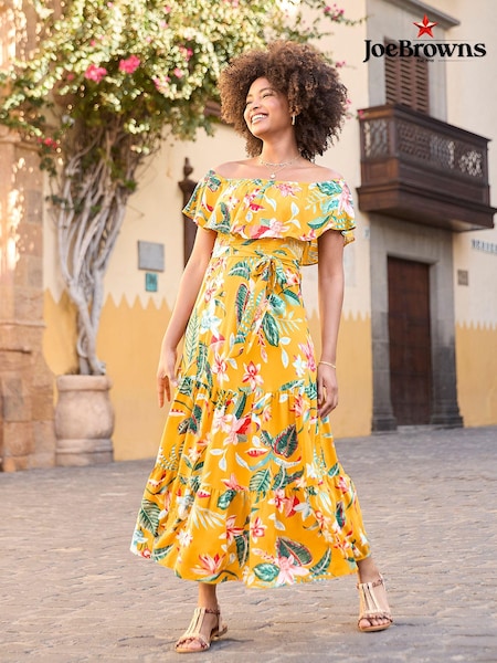 Joe Browns Tropical Print Bardot Maxi Dress (B93581) | 214 LEI