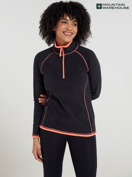 أسود - Mountain Warehouse Womens Montana Half Zip Fleece (B93620) | ‏146 د.إ.‏