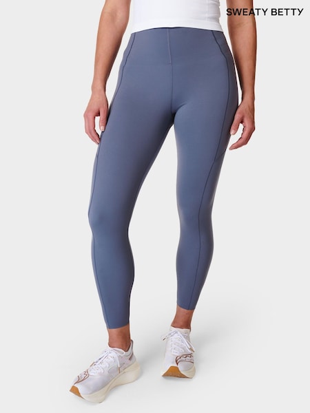 أزرق - بنطلون ضيق بخصر مرتفع 8/7 Power UltraSculpt من Sweaty Betty (B93636) | ‏23 ر.ع.‏