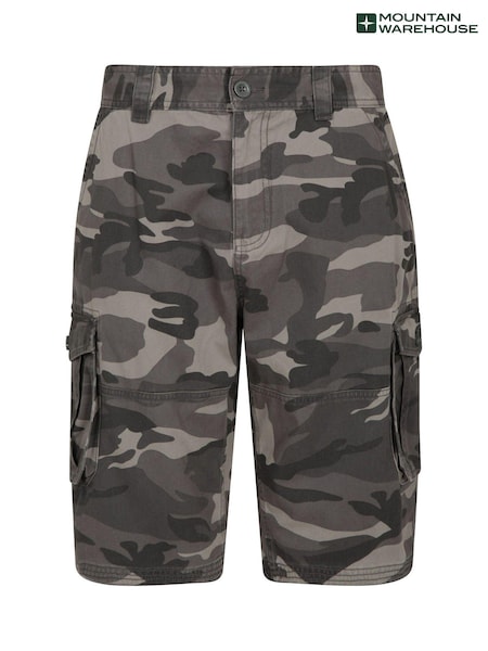 Черный - Mountain Warehouse Mens Camo 100% Cotton Lightweight Cargo Shorts (B93651) | €44