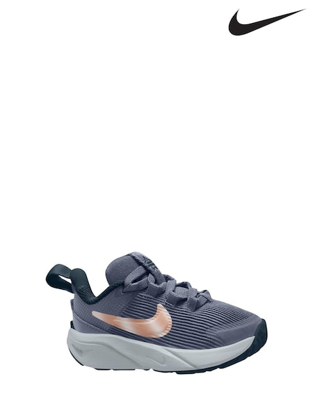 Nike Grey Pink Infant Star Runner 4 Trainers (B93832) | €20