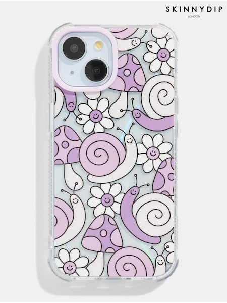 Skinnydip Lilac Snail Wildflower Thistle Shock iPhone CaseiPhone 15 Plus Case (B93839) | €31