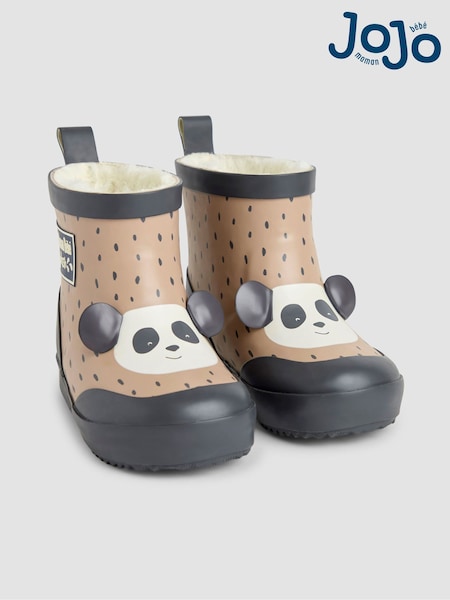 JoJo Maman Bébé Ecru Cosy Lined Panda Ankle Wellies (B94136) | 1,412 UAH - 1,532 UAH