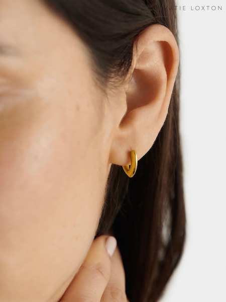 Katie Loxton Gold Tone Alora Heart Waterproof Huggie Earrings (B94144) | €13