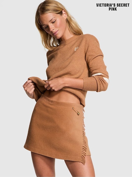 Victoria's Secret PINK Toffee Brown Fringe Mini Skirt (B94190) | €25