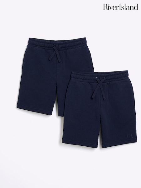 River Island Blue Boys 100% Cotton Shorts 2 Pack (B94260) | € 18