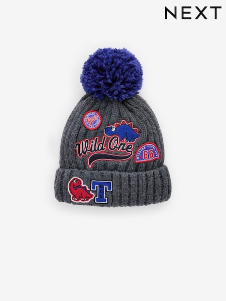 Varsity Dino - Character Pom Hat (3mths-10yrs) (B94388) | € 7 - € 8