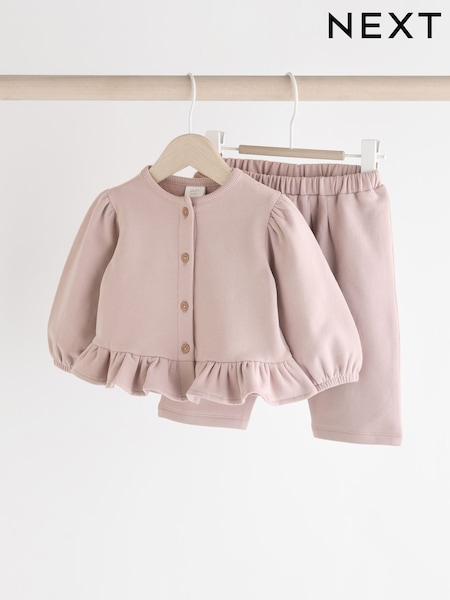Сиренево-пурпурный - Frill Hem Baby Sweat Jumper & Trousers Set (B94413) | €14 - €15