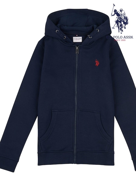 U.S. Polo Assn. Blue Boys 100% Cotton Double Horsemen Zip Hoodie (B94501) | €59 - €71