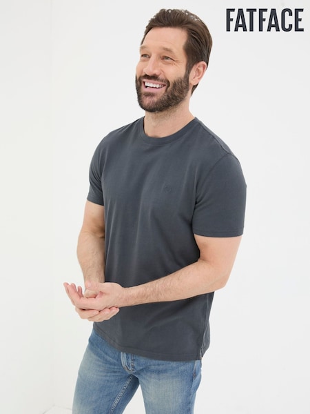FatFace Lulworth Dark Grey 100% Cotton Organic Crew T-Shirt (B94595) | €18
