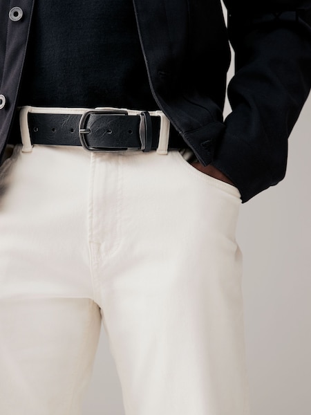 Schwarz - Distressed Faux Leather Belt (B94629) | CHF 19