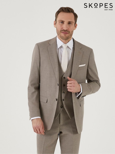 Naravni - Standardni kroj - Skopes Tailored Fit Jodrell Marl Tweed Suit (B94666) | € 145