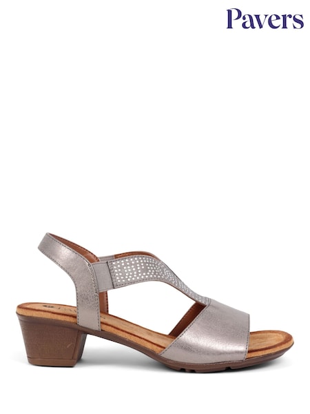Naturel/marron - Pavers Natural Heeled Slingback Sandals (B94803) | € 41