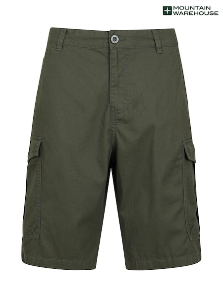 Vihreä - Mountain Warehouse Mens Lakeside 100% Cotton Cargo Shorts (B94820) | €41