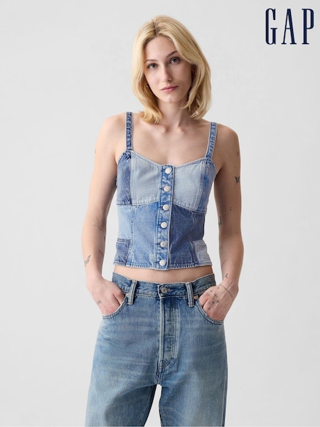 Gap Blue Patchwork Denim Corset Top (B94858) | €22.50