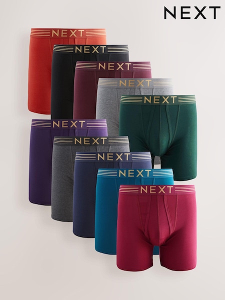 Rich Blue/Green 10 pack Sports Longer Length A-Front Boxers (B94865) | $76