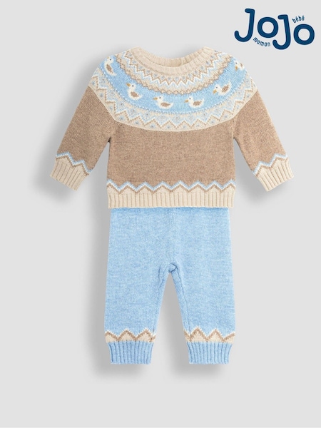 JoJo Maman Bébé Duck Fair Isle Pattern Knitted Jumper & Leggings Set (B94875) | 51 €