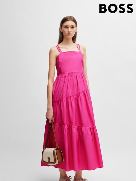BOSS Maxi Dress In Cotton Poplin With Cross-Over Straps (B94922) | 152 €