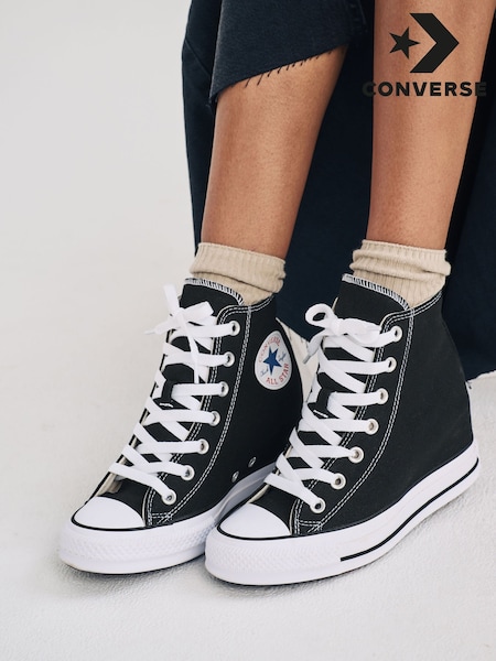 Converse Black Chuck Taylor All Star Wedge Trainers (B95050) | ₪402